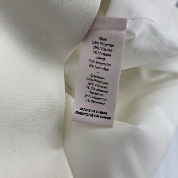 5 Γ 7 Cinq a Sept Fitted Mini Cocktail Dress White Puff Sleeves Squareneck s 10 - Picture 7 of 9